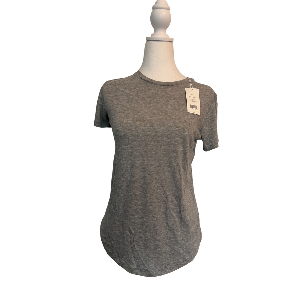 Vince Womens Heather Grey Crew Neck Short Sleeve T-Shirt VX56481547 New XS - Picture 1 of 4